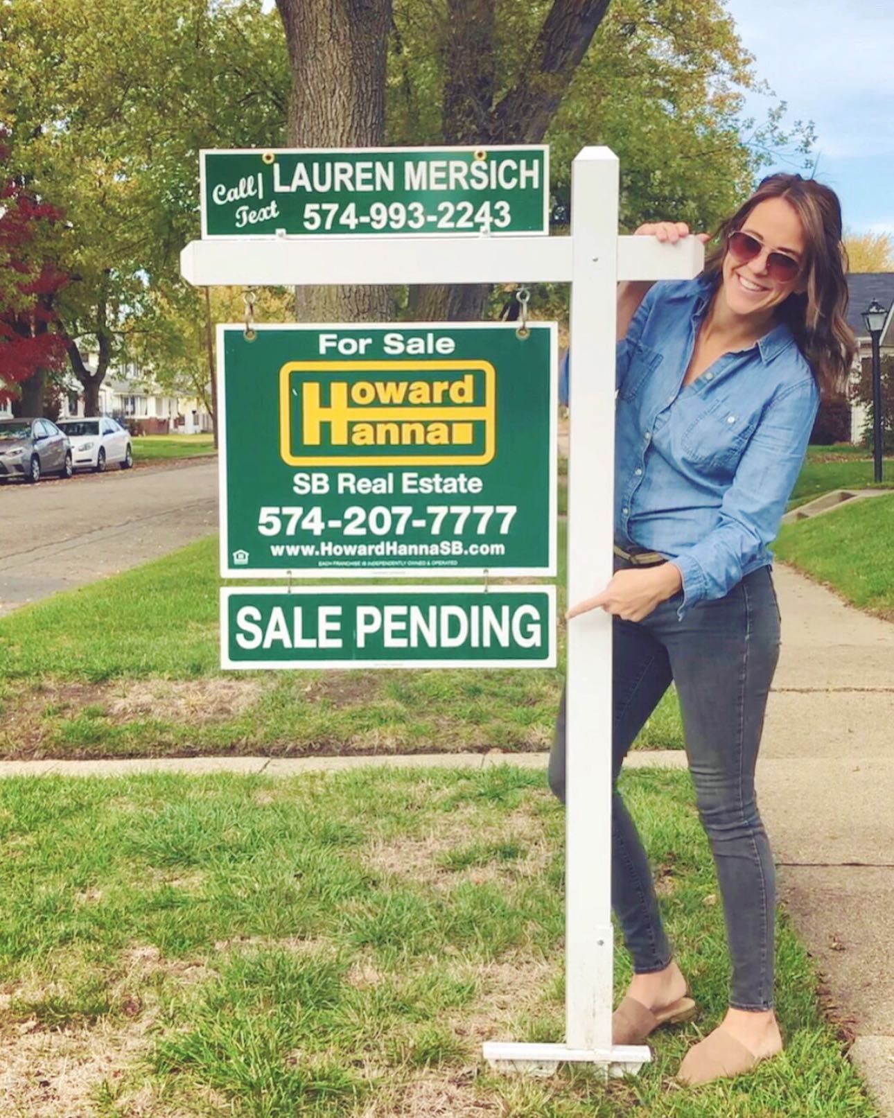 Lauren with Howard Hanna Sign
